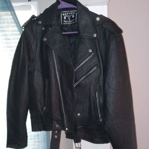 Leather motorcycle jacket